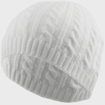 WHITE CABLE KNIT CAP